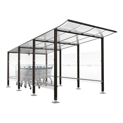 Cityscape Direct Modulo Trolley Shelter Black (RAL 9005) / Base Plates