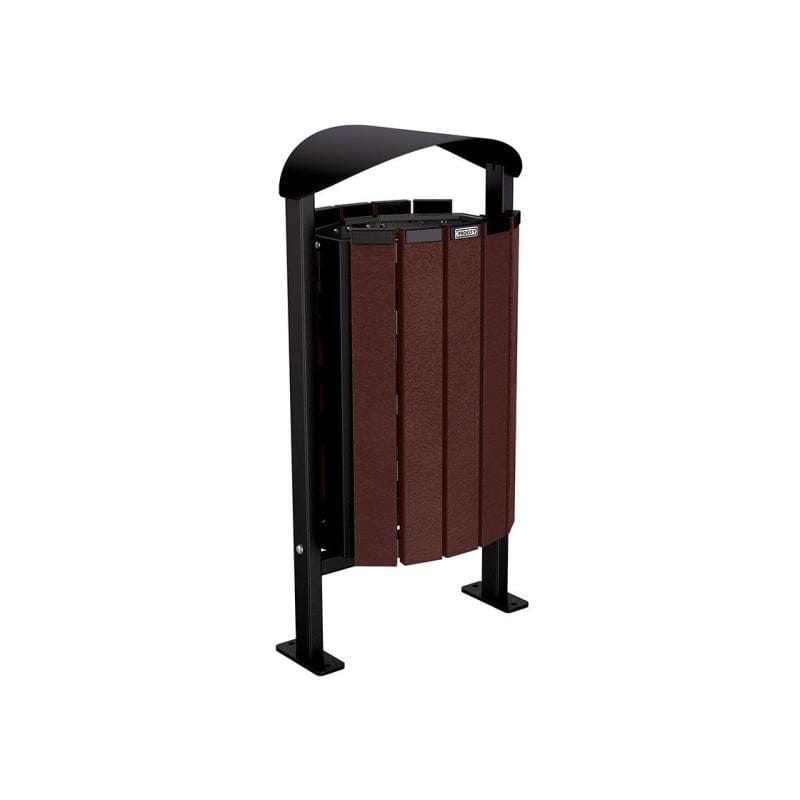 Cityscape Direct Silaos Litter Bin (Steel and Recycled Plastic) Black (RAL 9005) / Base Plates