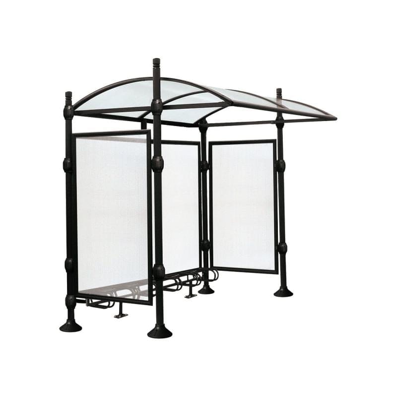Cityscape Direct Province Bicycle Shelter Black (RAL 9005) / City / With Cladding