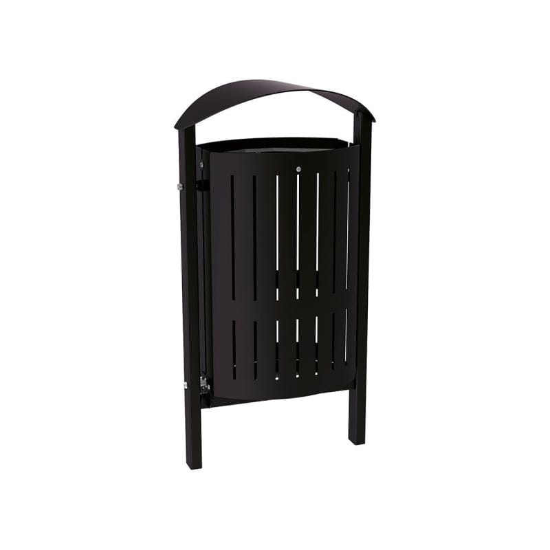 Cityscape Direct Silaos Litter Bin (Steel) Black (RAL 9005) / Concreted