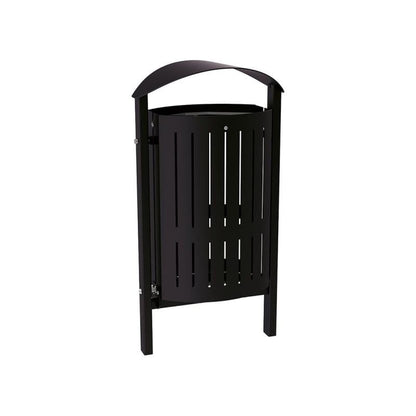 Cityscape Direct Silaos Litter Bin (Steel) Black (RAL 9005) / Concreted