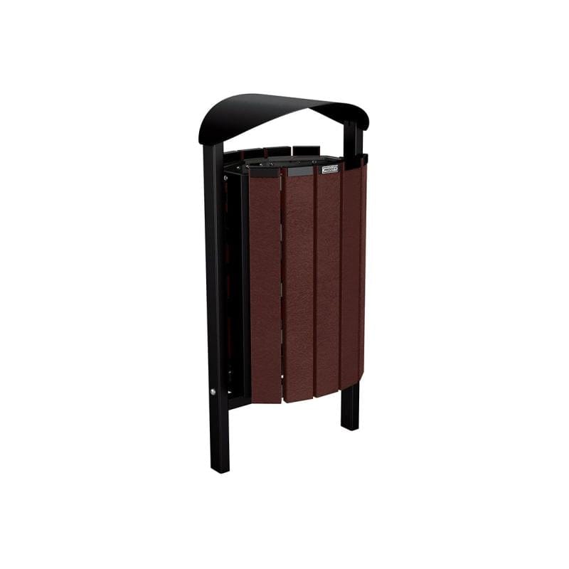 Cityscape Direct Silaos Litter Bin (Steel and Recycled Plastic) Black (RAL 9005) / Concreted