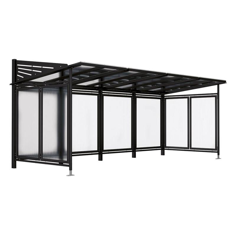 Cityscape Direct Conviviale Bicycle Shelter Black (RAL 9005) / Extended Unit (Full Cladding)