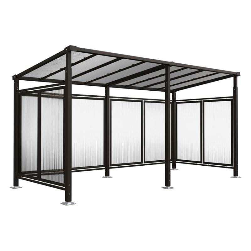 Cityscape Direct Milan Bicycle Shelter Black (RAL 9005) / Extended Unit (Full Cladding)