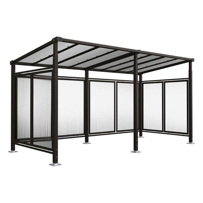 Cityscape Direct Milan Bicycle Shelter Black (RAL 9005) / Extended Unit (Full Cladding)