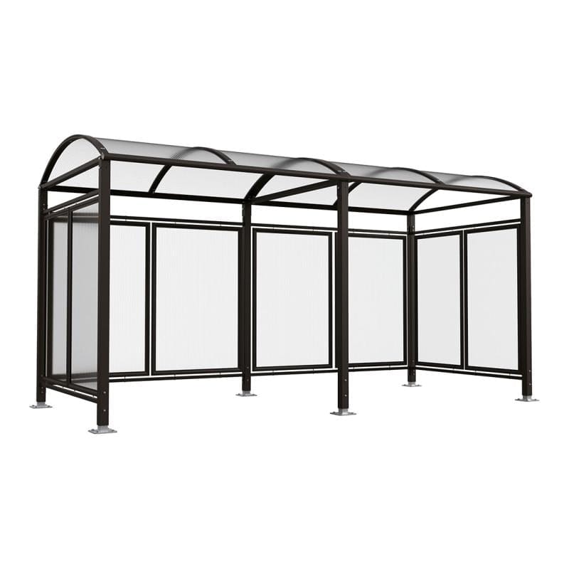 Cityscape Direct Barrel Roof Bicycle Shelter Black (RAL 9005) / Extended Unit (With Cladding)