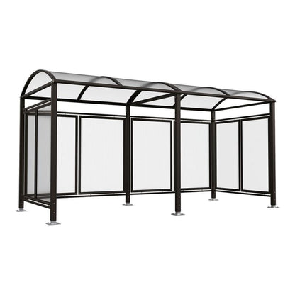 Cityscape Direct Barrel Roof Bicycle Shelter Black (RAL 9005) / Extended Unit (With Cladding)