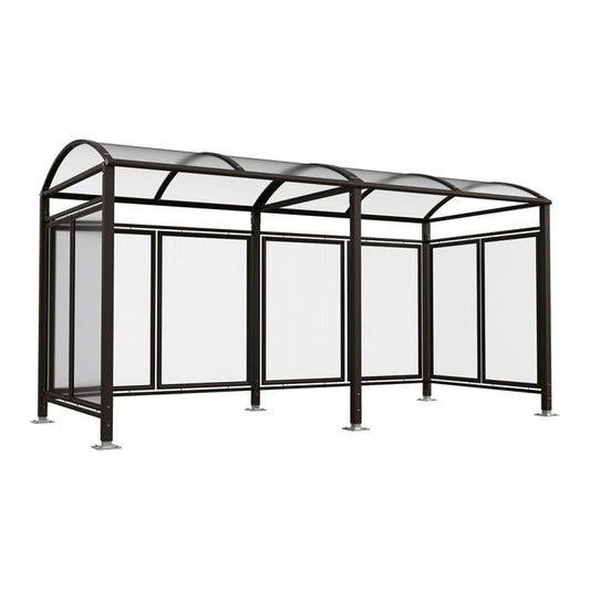 Cityscape Direct Barrel Roof Bicycle Shelter Black (RAL 9005) / Extended Unit (With Cladding)