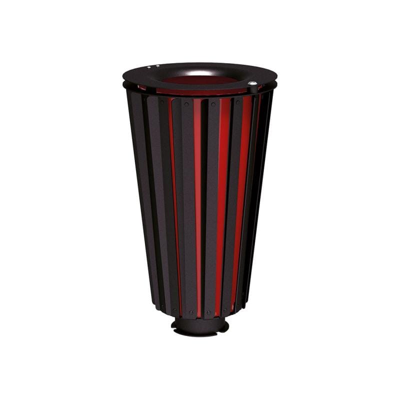 Cityscape Direct Lofoten Litter Bin (Steel) Black (RAL 9005) / Galvanised and Painted Bucket (to match frame)