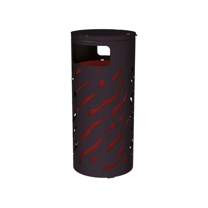 Cityscape Direct Venice Litter Bin (with Cover) Black (RAL 9005) / Galvanised and Painted Bucket (to match frame)