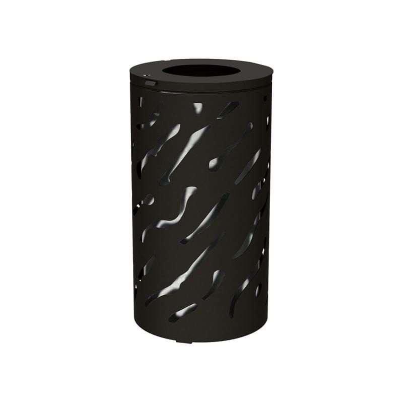 Cityscape Direct Venice Litter Bin Black (RAL 9005) / Galvanised Bucket (Unpainted)