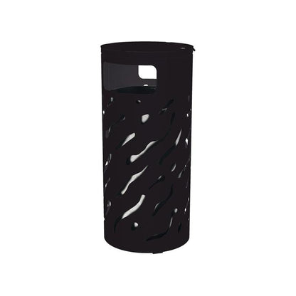 Cityscape Direct Venice Litter Bin (with Cover) Black (RAL 9005) / Galvanised Bucket (Unpainted)