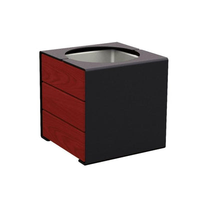 Cityscape Direct Kube Planter (Steel and Wood) Black (RAL 9005) / Mahogany