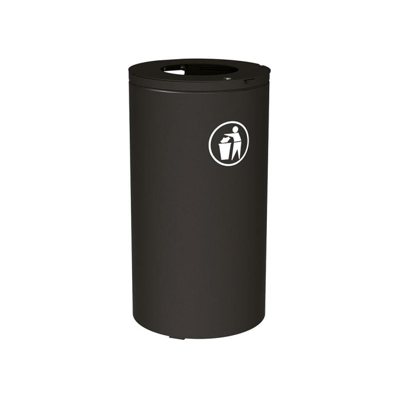 Cityscape Direct Olbia Litter Bin Black (RAL 9005) / No Bucket