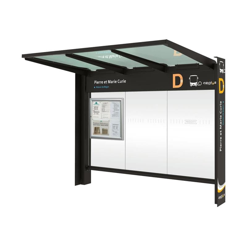 Cityscape Direct Kube Bus Shelter Black (RAL 9005) / No Side Cladding / Not Required