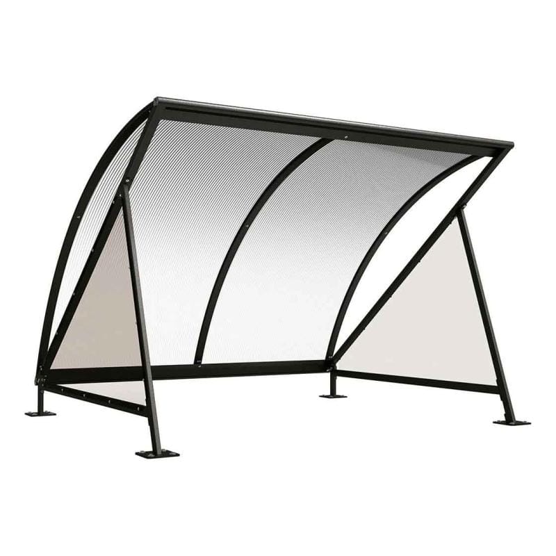 Cityscape Direct Crescent Bicycle Shelter Black (RAL 9005) / Single Unit (without Bicycle Rack)