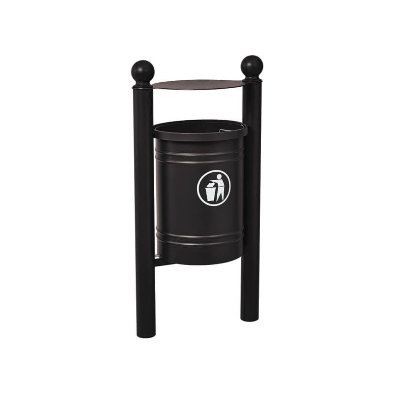 Cityscape Direct Province Litter Bin Black (RAL 9005) / Sphere