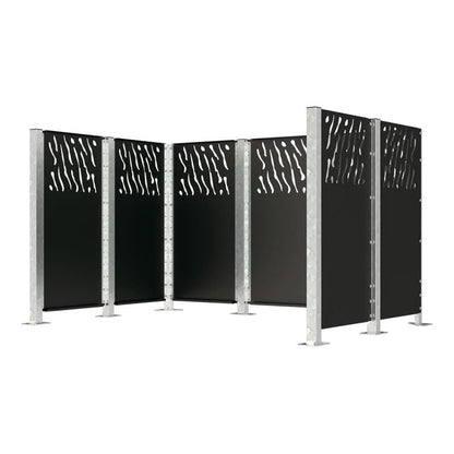 Cityscape Direct Venice Wheelie Bin Enclosure Black (RAL 9005)
