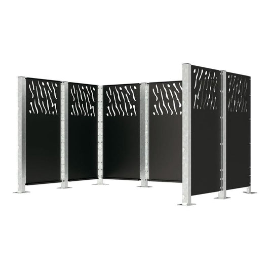 Cityscape Direct Venice Wheelie Bin Enclosure Black (RAL 9005)