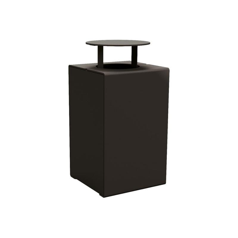 Cityscape Direct Kube Litter Bin (Steel) Black (RAL 9005) / With Lid