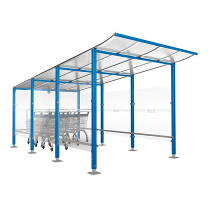 Cityscape Direct Modulo Trolley Shelter Blue (RAL 5010) / Base Plates