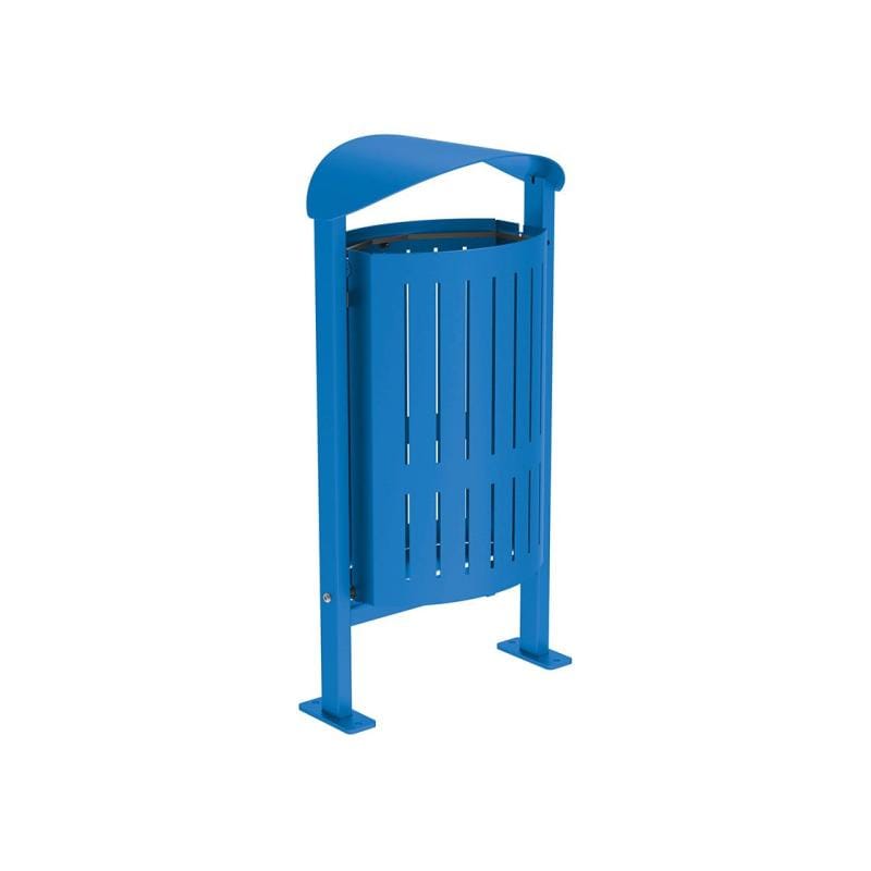 Cityscape Direct Silaos Litter Bin (Steel) Blue (RAL 5010) / Base Plates