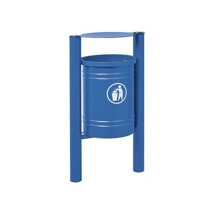 Cityscape Direct Province Litter Bin Blue (RAL 5010) / Brushed Steel