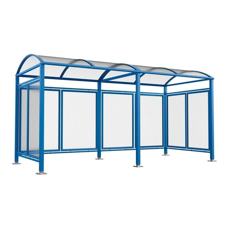 Cityscape Direct Barrel Roof Bicycle Shelter Blue (RAL 5010) / Extended Unit (With Cladding)