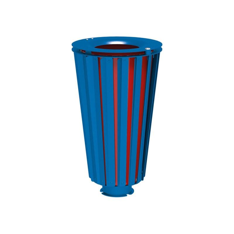 Cityscape Direct Lofoten Litter Bin (Steel) Blue (RAL 5010) / Galvanised and Painted Bucket (to match frame)