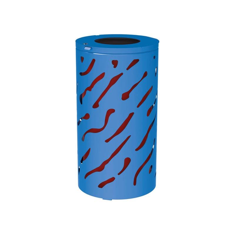 Cityscape Direct Venice Litter Bin Blue (RAL 5010) / Galvanised and Painted Bucket (to match frame)