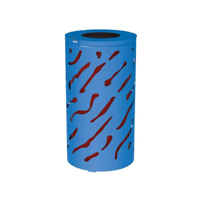 Cityscape Direct Venice Litter Bin Blue (RAL 5010) / Galvanised and Painted Bucket (to match frame)