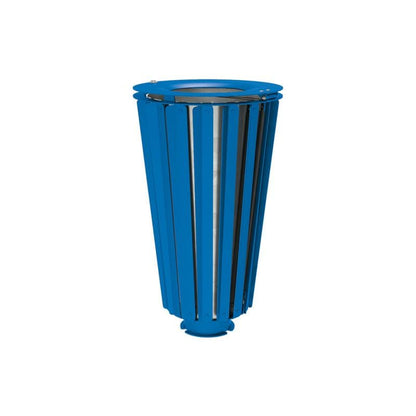Cityscape Direct Lofoten Litter Bin (Steel) Blue (RAL 5010) / Galvanised Bucket (Unpainted)