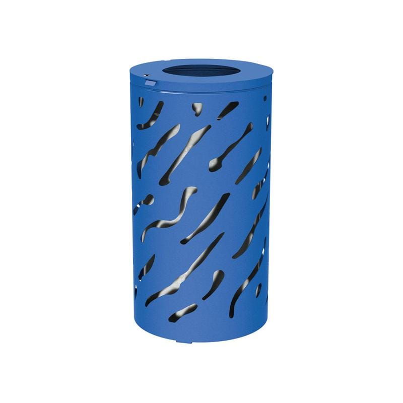 Cityscape Direct Venice Litter Bin Blue (RAL 5010) / Galvanised Bucket (Unpainted)