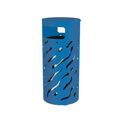 Cityscape Direct Venice Litter Bin (with Cover) Blue (RAL 5010) / Galvanised Bucket (Unpainted)
