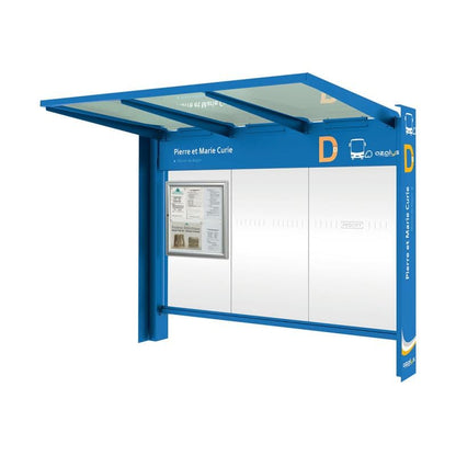 Cityscape Direct Kube Bus Shelter Blue (RAL 5010) / No Side Cladding / Not Required