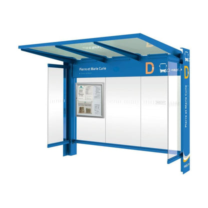 Cityscape Direct Kube Bus Shelter Blue (RAL 5010) / With Side Cladding / Not Required