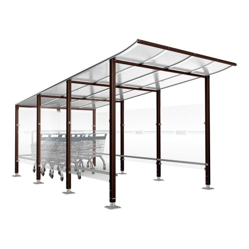 Cityscape Direct Modulo Trolley Shelter Brown (RAL 8017) / Base Plates