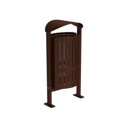 Cityscape Direct Silaos Litter Bin (Steel) Brown (RAL 8017) / Base Plates