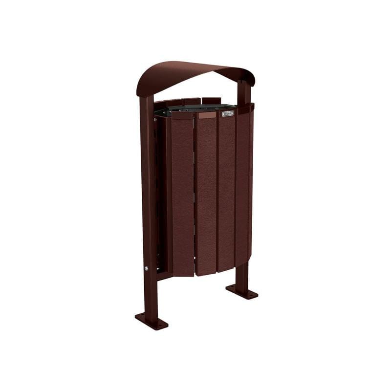 Cityscape Direct Silaos Litter Bin (Steel and Recycled Plastic) Brown (RAL 8017) / Base Plates