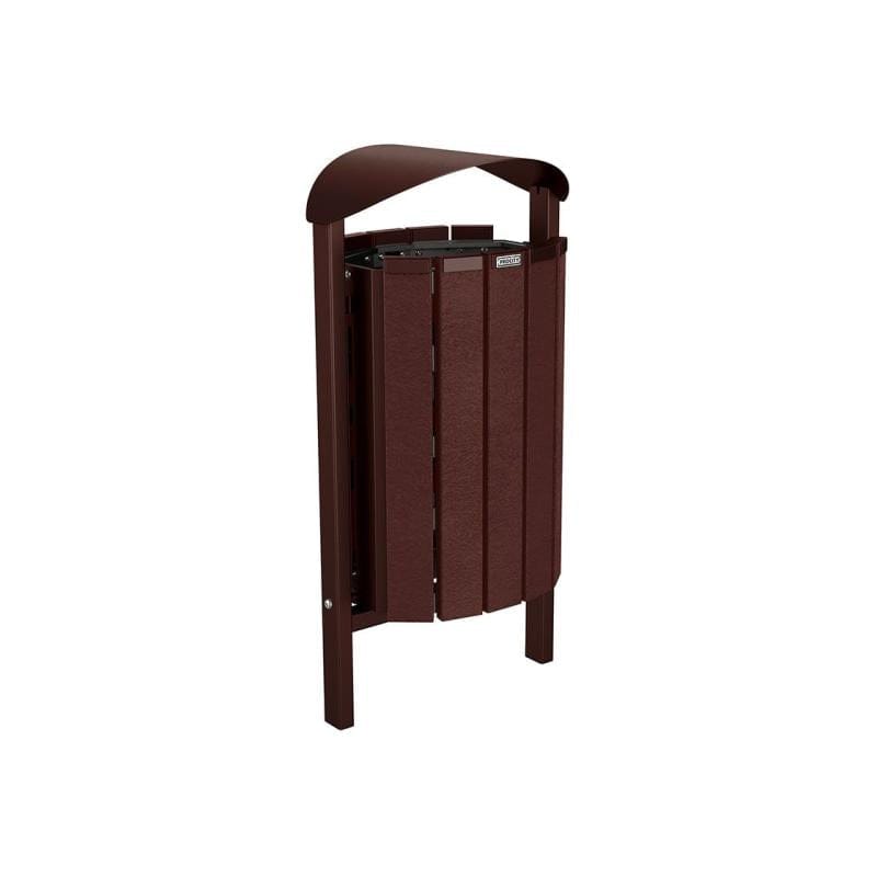Cityscape Direct Silaos Litter Bin (Steel and Recycled Plastic) Brown (RAL 8017) / Concreted