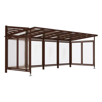 Cityscape Direct Conviviale Bicycle Shelter Brown (RAL 8017) / Extended Unit (Full Cladding)