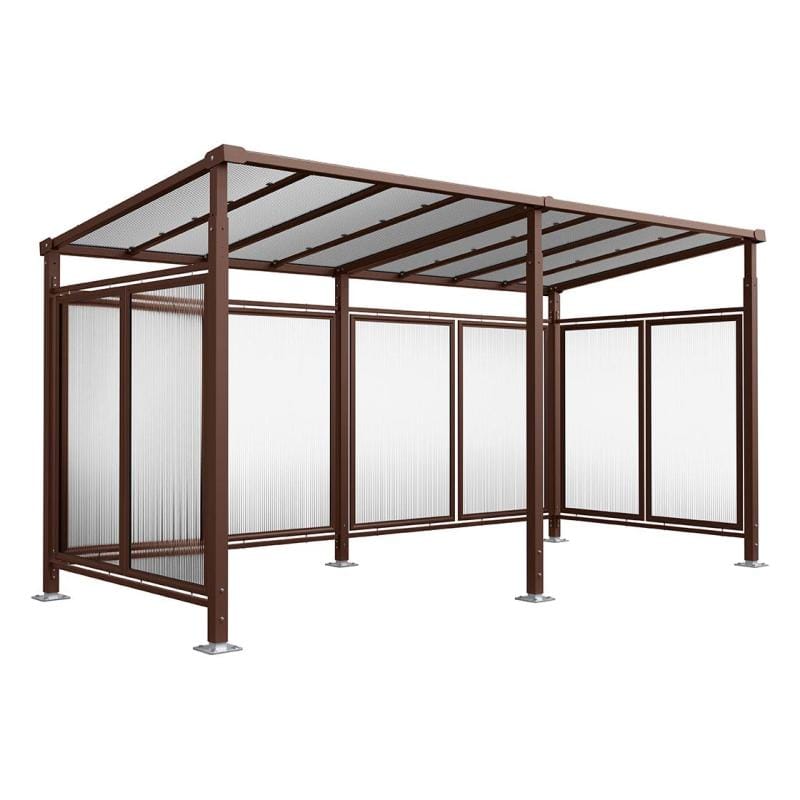 Cityscape Direct Milan Bicycle Shelter Brown (RAL 8017) / Extended Unit (Full Cladding)
