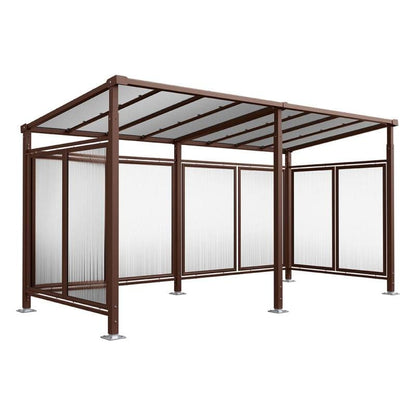 Cityscape Direct Milan Bicycle Shelter Brown (RAL 8017) / Extended Unit (Full Cladding)