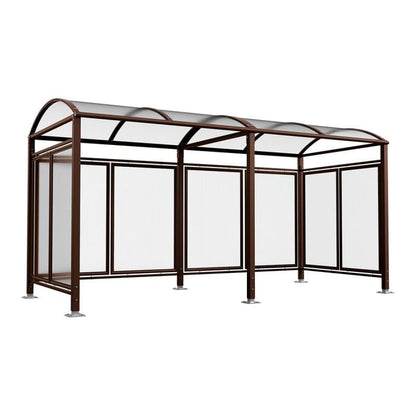 Cityscape Direct Barrel Roof Bicycle Shelter Brown (RAL 8017) / Extended Unit (With Cladding)