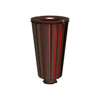 Cityscape Direct Lofoten Litter Bin (Steel) Brown (RAL 8017) / Galvanised and Painted Bucket (to match frame)