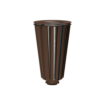 Cityscape Direct Lofoten Litter Bin (Steel) Brown (RAL 8017) / Galvanised Bucket (Unpainted)