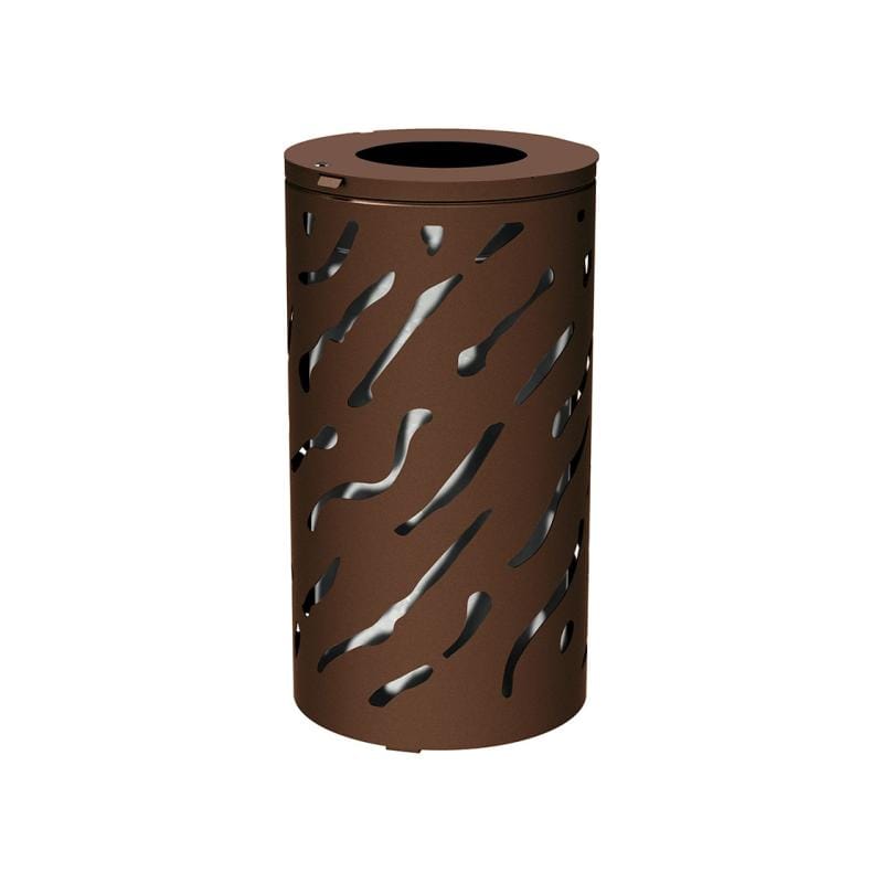 Cityscape Direct Venice Litter Bin Brown (RAL 8017) / Galvanised Bucket (Unpainted)