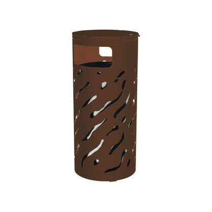 Cityscape Direct Venice Litter Bin (with Cover) Brown (RAL 8017) / Galvanised Bucket (Unpainted)