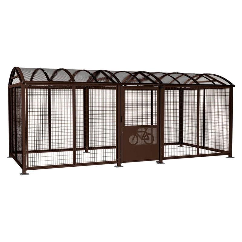 Cityscape Direct Secure XL Barrel Roof Bicycle Shelter Brown (RAL 8017) / Key Lock / Painted