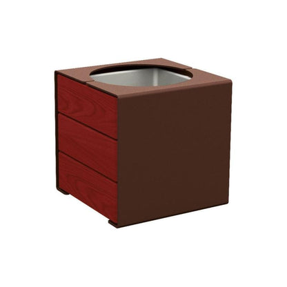 Cityscape Direct Kube Planter (Steel and Wood) Brown (RAL 8017) / Mahogany